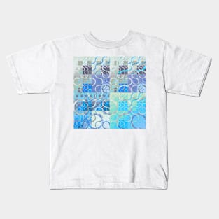 Blue fractal mosaic Kids T-Shirt